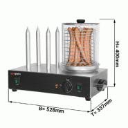 Machine à hot-dogs - 4 plots chauffés - cylindre en verre Ø200 mm - acier inox Machine à hot-dogs - 4 plots chauffés - cylindre en verre Ø200 mm - acier inox