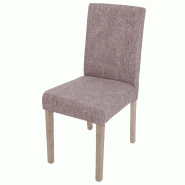 Mendler Chaise de salle à manger Littau, chaise de cuisine, tissu/textile certifié MVG ~ gris, pieds bruns - gris textile 74385