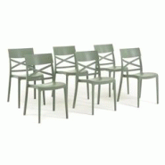RATTATAN Set 6 Chaises en polypropylène avec fibre de verre empilables pour extérieur et jardin, bar et restaurant, cuisine design moderne - MARTINA RATTATAN Set 6 Chaises en polypropylène avec fibre de verre empilables pour extérieur et jardin, bar et restaurant, cuisine design moderne - MARTINA