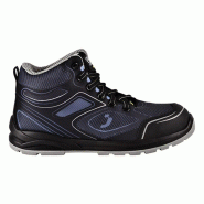 Safety Jogger - Chaussures de sécurité mi-hautes sportives avec embout en acier CADOR noir et bleu S1P Noir / Bleu Taille 48 - 48 noir matière synt