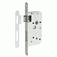 Serrure encastrable à condamnation pour porte de salle de bain et toilettes, axe 50 mm, bouts ronds, zingué - THIRARD - gris 3150260112016 Serrure encastrable à condamnation pour porte de salle de bain et toilettes, axe 50 mm, bouts ronds, zingué - THIRARD - gris 3150260112016