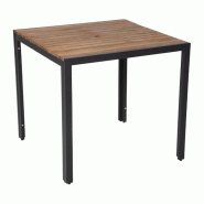 Table carrée en acier et acacia 80 cm | Bolero - DS152