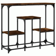 Table console chêne fumé 89,5x28x76 cm bois d'ingénierie Modèle Orion Contemporain - 833385