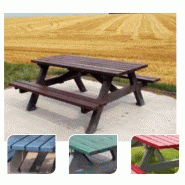 Table de pique-nique confort / plastique / 180 x 176 x 76 cm