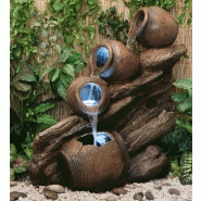 Wf3971eu - fontaine cascade 4 jarres d'huiles avec lumières - l80xp38xh81 cm