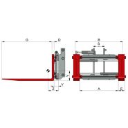 1,5t466biz - écarteurs et ajusteurs de fourche - kaup - capacité : 1600 kg