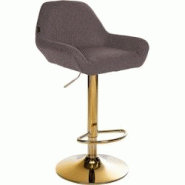 CLP Tabouret de bar Braga Gold Tissu Marron - marron textile 325368 CLP Tabouret de bar Braga Gold Tissu Marron - marron textile 325368