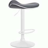 CLP Tabouret de bar Shanghai similicuir avec pied en métal Gris/Métal blanc mat - gris polyester 323788 CLP Tabouret de bar Shanghai similicuir avec pied en métal Gris/Métal blanc mat - gris polyester 323788