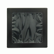 Ecolomique - 25 Pcs - Boîte "Kray" carrée carton noir avec couvercle à fenêtre 11,5 x 11,5 x 4 cm - ECO210KRAYBAK115 - noir en carton ECO210KRAYBAK115