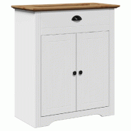 Helloshop26 - Armoire de lavabo rétro élégante rangement salle de bain 70 x 35 x 80 cm en bois de pin blanc 02_0057683 - 3000240170768