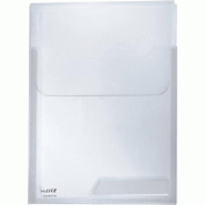 LEITZ Sachet de 3 pochettes à soufflet Combifile A4, en PP lisse, avec bande perforée, incolore - 47310002