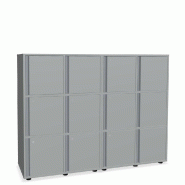 Meuble 12 cases de couleur - MDD - Argent, A clé, 4 x 3 cases_0