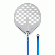Pelle à pizza ronde perforée aluminium Ø 33 - Manche 120 cm - Gamme Azzurra | GI.METAL Pelle à pizza ronde perforée aluminium Ø 33 - Manche 120 cm - Gamme Azzurra | GI.METAL