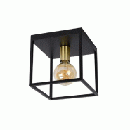 Plafonnier 1xE27 - forme cage - Métal Noir - Lucide - Ruben - noir métal 5411212000187