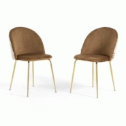 RATTATAN Lot de 2 chaises en velours décoratif d’intérieur, pieds en métal, design élégant pour cuisine, salle à manger, bar ou restaurant – RATTATAN Lot de 2 chaises en velours décoratif d’intérieur, pieds en métal, design élégant pour cuisine, salle à manger, bar ou restaurant –