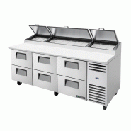Table de préparation de pizza réfrigérée positive 12 bacs GN 1/3 6 tiroirs 875L True