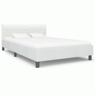VidaXL Cadre de lit sans matelas blanc similicuir 120x200 cm Modèle Pervélia - 284872