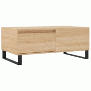 VidaXL Table basse Chêne sonoma 90x50x36,5 cm Bois d'ingénierie Modèle Nova Nordique - 830815