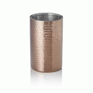 Rafraîchisseur de bouteille, Ø 12 cm, hauteur 19 cm, martelé, bronze, double paroi, acier inox chromé - Was Germany - 4044925150705