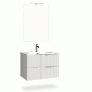 AQA Design Composition de salle de bain en MDF 4 pièces VENERE blanc mat L.61 P.46,5 H.190 MPVE06-O1 - blanc Bois manufacturé MPVE06-O1