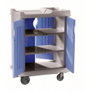 Chariot de change ergonomique avec ou sans porte, en polyéthylène monobloc - Dimensions: 1200 × 565 × 1260 mm