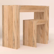 Consoles Modu' Wood bois massif  38x38x45 et 107x36x76 cm