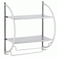 Décoshop26 - Etagère murale etagère de rangement en métal chromé 45 x 25 5 x 55cm avec 2 tablettes et 2 barres 20_0000602 - métal 3001007769607