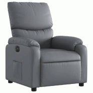 Fauteuil inclinable électrique Gris Similicuir Modèle Mermelora - 8721012173637