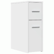 Helloshop26 - Armoire de salle de bain étroite avec roulettes rangement décoration 22 x 44 x 61 cm en bois d'ingénierie blanc 02_0050646 - blanc m�