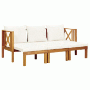 Helloshop26 - Banc de jardin meuble de patio d'extérieur terrasse 3 places et coussins 179 x 66 x 68,5 cm bois d'acacia massif 02_0011320 - Bois mass
