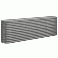 Helloshop26 - Jardinière bac lit surélevé plantes fleurs terrasse jardin de jardin acier enduit de poudre 224 x 40 x 68 cm gris 02_0039598 - 300021 Helloshop26 - Jardinière bac lit surélevé plantes fleurs terrasse jardin de jardin acier enduit de poudre 224 x 40 x 68 cm gris 02_0039598 - 300021