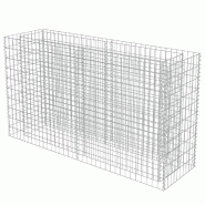 Helloshop26 - Jardinière lit surélevé plantes fleurs jardin à gabion acier galvanisé 180 x 50 x 100 cm 02_0001284 - 3000076541534