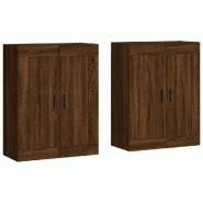 Helloshop26 - Lot de 2 armoires murales modernes 69,5 x 34 x 90 cm rangement pratique style élégant en bois d'ingénierie marron 02_0055490 - marron