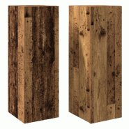 Helloshop26 - Lot de 2 meubles TV suspendus modernes 30,5 x 30 x 90 cm avec grand espace de rangement style épuré en bois 02_0050875 - Bois massif 3