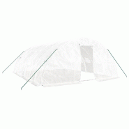 Helloshop26 - Serre tente abri plante fleur légumes avec cadre en acier 30 m² 6 x 5 x 2,3 m blanc 02_0044571 - blanc acier 3000220221251_0