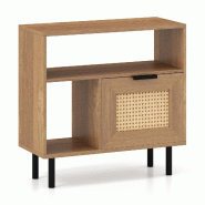 Helloshop26 - Table d'appoint en rotin naturel 60 x 25,5 x 59 cm multifonctionnelle design scandinave en rotin pe métal 20_0018795 - métal 300023260