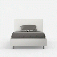 Itamoby Lit Queen Size Adele En Simili Cuir Blanc Avec Conteneur Rembourré 120X200 - blanc VE1220ADEL001-CT