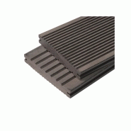 Lame terrasse bois composite pleine Maxima - Gris anthracite - 360 cm x 14 cm x 2,2 cm - Surface couverte 0,5 m² - Garantie 10 ans_0