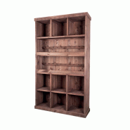 Meuble présentoir pin 9 cases 2 étagères Madera - GRIS Meuble présentoir pin 9 cases 2 étagères Madera - GRIS