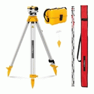 Niveau de chantier avec trépied et mire grossissement 20x objectif 34 mm écart 2,5 mm compensateur à amortissement pneumatique 14_0000273
