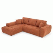 Oviala Business Canapé d'angle avec méridienne gauche en tissu 3 places terracotta - rouge polyester 113386 Oviala Business Canapé d'angle avec méridienne gauche en tissu 3 places terracotta - rouge polyester 113386