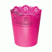 Prosperplast - Pot LACE - 11,2x11,2x13 cm, coloris Fuchsia - rose plastique polypropylène ZA3380