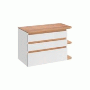STELLAMEUBLES Meuble sous vasque 95cm aspect bois blanc Platinium - 3667335109098