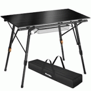 TecTake GmbH tectake Table de camping Tina en aluminium, pliable et réglable en hauteur noir - 404983 - noir aluminium 404983 TecTake GmbH tectake Table de camping Tina en aluminium, pliable et réglable en hauteur noir - 404983 - noir aluminium 404983