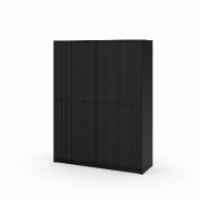 AQA Design Buffet haut BUDAPEST en mélamine noire L.115 P.38 H.150 MP03159 - noir Bois manufacturé MP03159