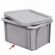 Bac de stockage 15 L - 395 x 295 x 217 mm - Polyéthylène haute densité - Alimentaire et industrie - Gerbable