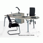 Bureau avec convivialité et caisson ROCK 3 - Mobel Linea - Argent Ral 9006, 200, Chêne moyen , Droite, 3 tiroirs_0