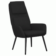 Chaise de relaxation Noir Tissu Modèle Atlas Ovale - 341318