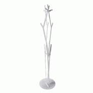 Cintre de sol en fer Uty d30x178 cm, design minimaliste autoportant, meuble pour entrée, bureau, Made in Italy Marbre - blanc 8052691673126