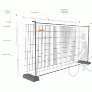 Clôture mobile grillagée de chantier cmgr2354t